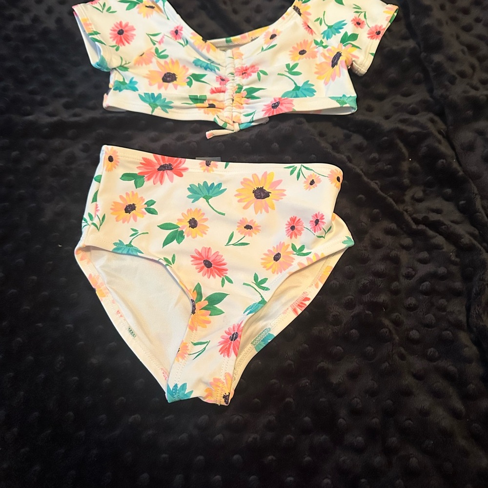 Old Navy Floral Swimsuit with Pink and Green Accents
